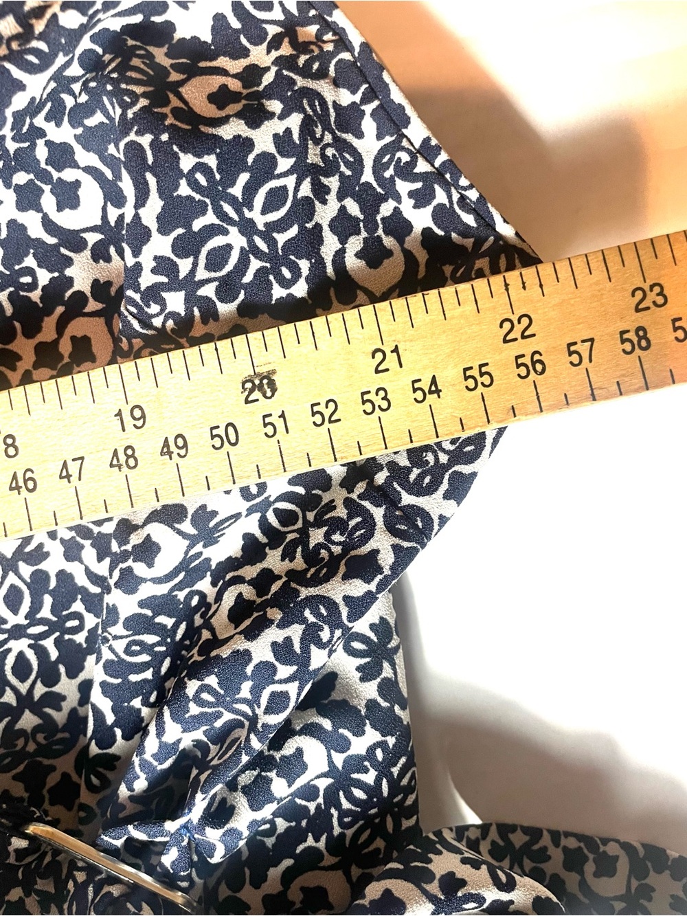 Cato Woman Blue & Cream Print Wide Leg Romper Jumpsuit Buckle Accent Plus Sz 24W - Picture 11 of 13
